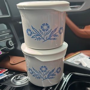 (2) Corningware blue cornflower pattern soup mugcup 60th anniversary 20oz